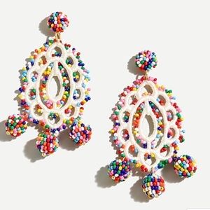 Final**** J Crew beaded crochet statement earrings